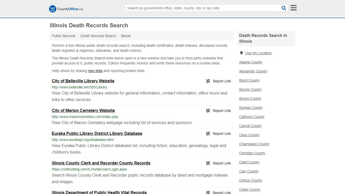 Death Records Search - Illinois (Death Certificates & Indexes)